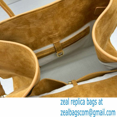 THE ROW MARGAUX 15 BAG IN suede LEATHER CARAMEL 2024