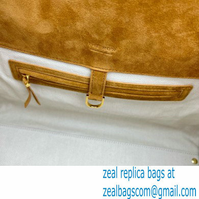 THE ROW MARGAUX 15 BAG IN suede LEATHER CARAMEL 2024