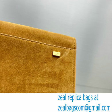 THE ROW MARGAUX 15 BAG IN suede LEATHER CARAMEL 2024
