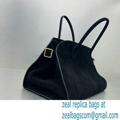THE ROW MARGAUX 15 BAG IN suede LEATHER black 2024