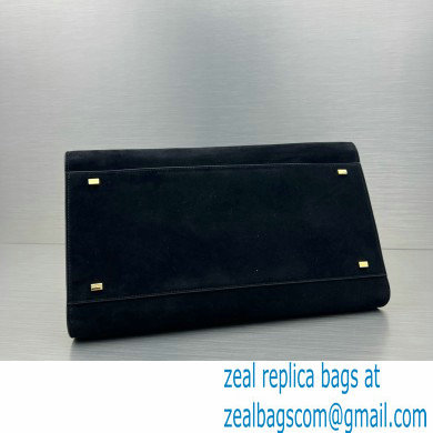 THE ROW MARGAUX 15 BAG IN suede LEATHER black 2024