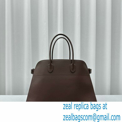 THE ROW MARGAUX 17 BAG IN BOX LEATHER Dark Chocolate 2024