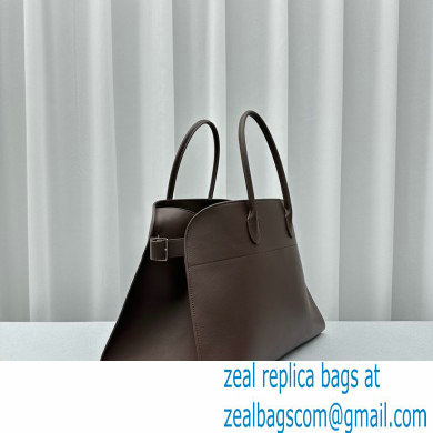 THE ROW MARGAUX 17 BAG IN BOX LEATHER Dark Chocolate 2024