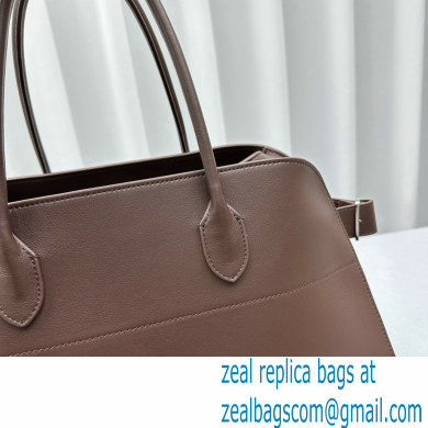 THE ROW MARGAUX 17 BAG IN BOX LEATHER Dark Chocolate 2024