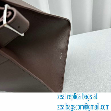 THE ROW MARGAUX 17 BAG IN BOX LEATHER Dark Chocolate 2024