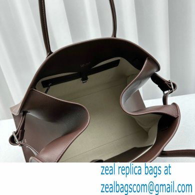 THE ROW MARGAUX 17 BAG IN BOX LEATHER Dark Chocolate 2024