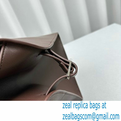 THE ROW MARGAUX 17 BAG IN BOX LEATHER Dark Chocolate 2024
