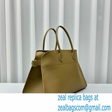 THE ROW MARGAUX 17 BAG IN BOX LEATHER khaki green 2024