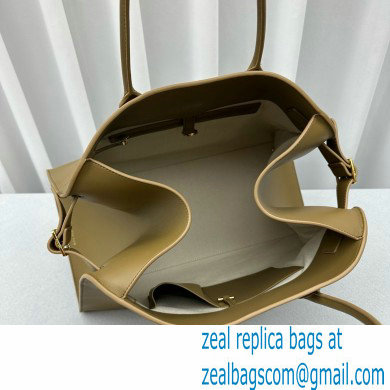 THE ROW MARGAUX 17 BAG IN BOX LEATHER khaki green 2024
