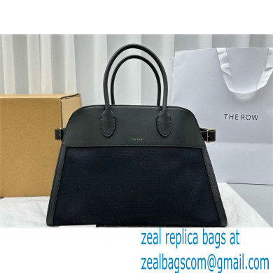 The Row Soft Margaux 15 Bag in Leather black/Canvas White 2024