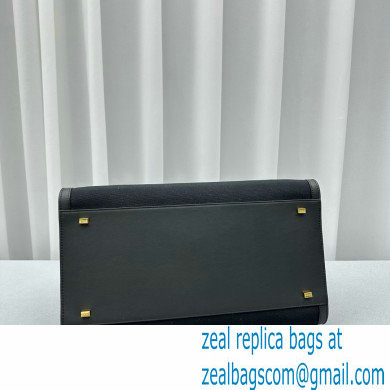The Row Soft Margaux 15 Bag in Leather black/Canvas White 2024