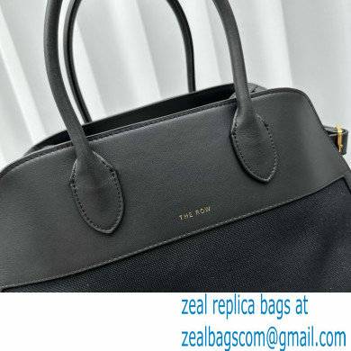 The Row Soft Margaux 15 Bag in Leather black/Canvas White 2024
