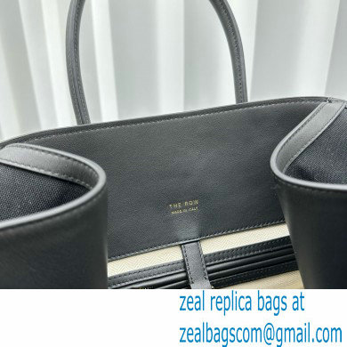 The Row Soft Margaux 15 Bag in Leather black/Canvas White 2024