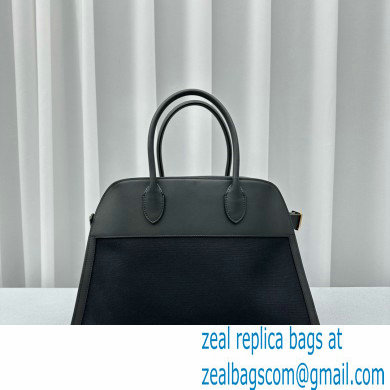 The Row Soft Margaux 15 Bag in Leather black/Canvas White 2024