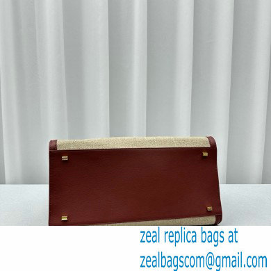 The Row Soft Margaux 15 Bag in Leather burgundy/Canvas White 2024