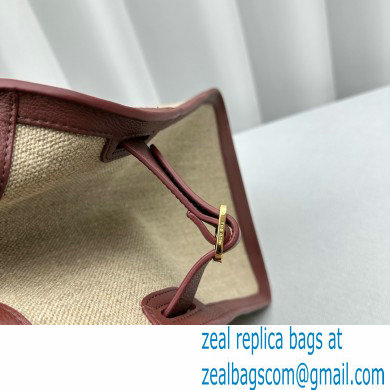 The Row Soft Margaux 15 Bag in Leather burgundy/Canvas White 2024