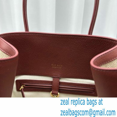 The Row Soft Margaux 15 Bag in Leather burgundy/Canvas White 2024
