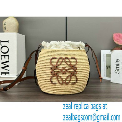 loewe Beehive Basket bag in raffia and calfskin Natural/Tan 2024