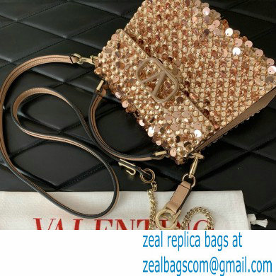 valentino MINI VSLING EMBROIDERED HANDBAG pink 2024